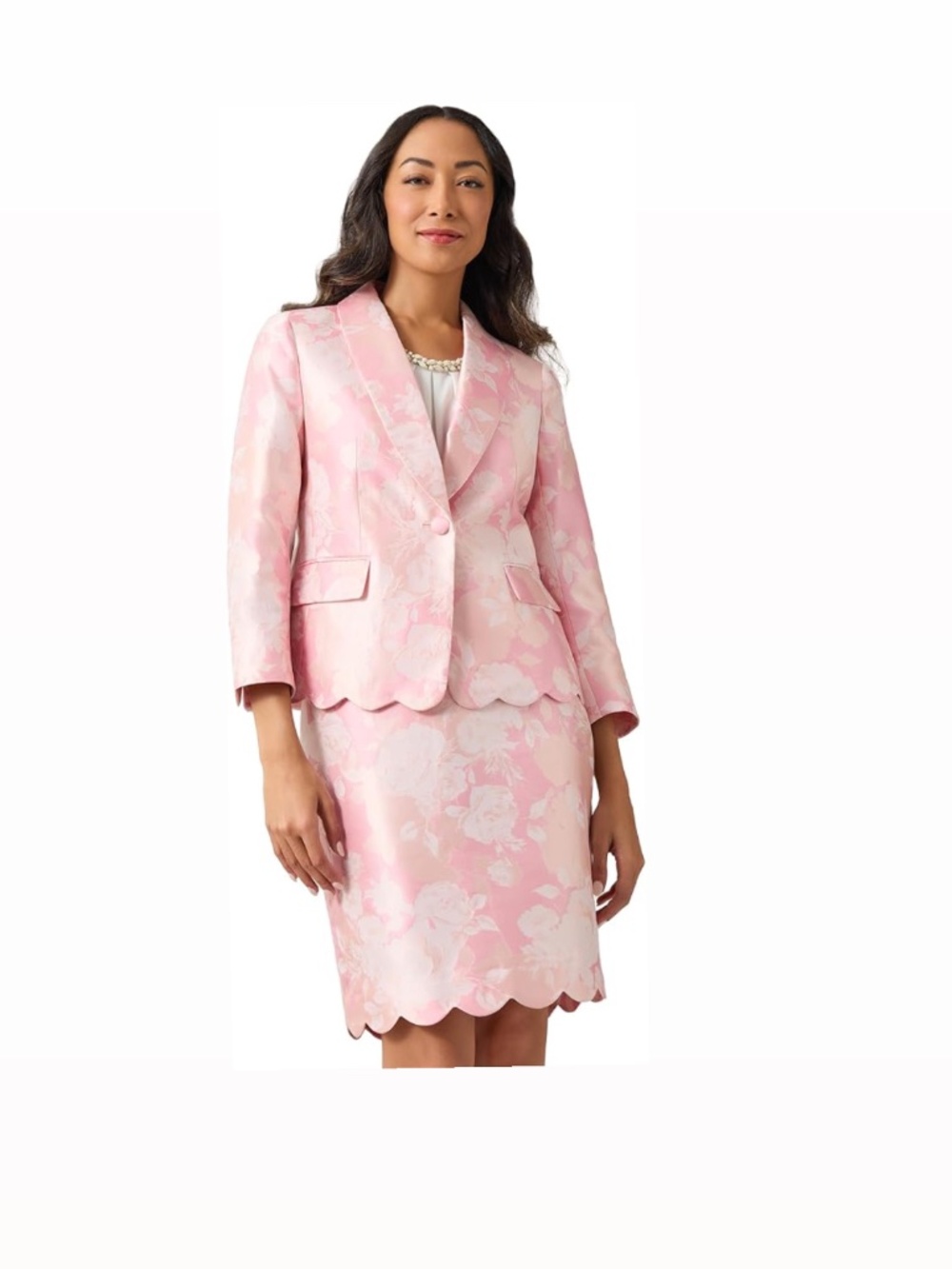 Kasper Petite 4 Pink Floral Skirt Suit Set NWT | Fits Regular Small